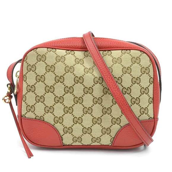 GUCCI Authentic Brown Leather Shoulder Bag